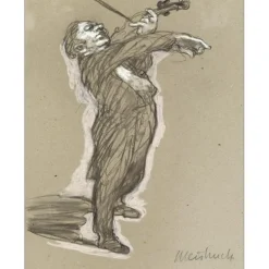 WEISBUCH Claude - Dessin original "Le Violoniste" 34x26cm