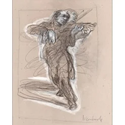 WEISBUCH Claude - Dessin original "Le Violoniste" 40x30cm - 2013