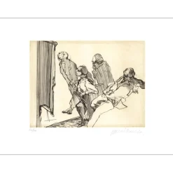 WEISBUCH Claude - Gravure originale "Les amateurs" 50x66cm