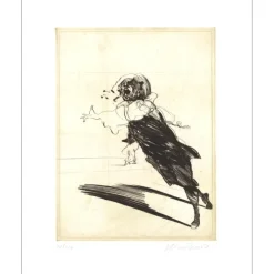 WEISBUCH Claude - Gravure originale "L'Appariteur" 66x50cm