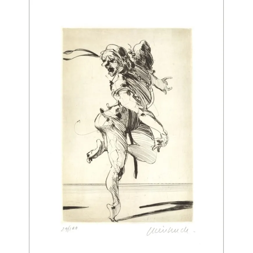 WEISBUCH Claude - Gravure originale "Hommage à Jacques CALLOT IV" 45x32cm - 2012