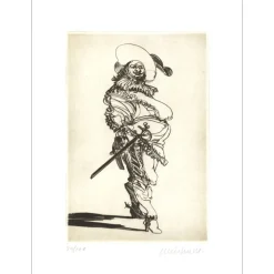 WEISBUCH Claude - Gravure originale "Hommage à Jacques CALLOT III" 45x32cm - 2012