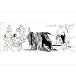 WEISBUCH Claude - Gravure originale "De Principatibus III" 63x90cm - 1972