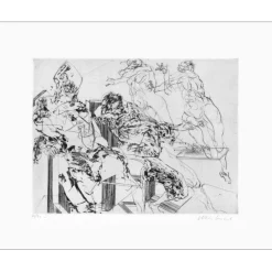 WEISBUCH Claude - Gravure originale "Évêque et peintre" 50x65cm - 1968