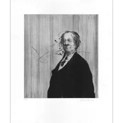 WEISBUCH Claude - Gravure originale "Portrait d'homme " 65x50cm