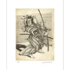 WEISBUCH Claude - Gravure originale "Le Danseur de Kabuki" 65x50cm - 2011