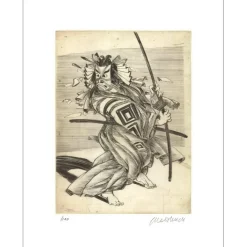 WEISBUCH Claude - Gravure originale "Le Danseur de Kabuki" 65x50cm - 2011