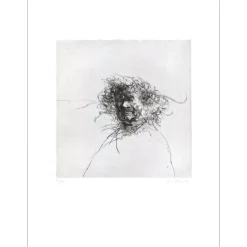 WEISBUCH Claude - Gravure originale "Les traits du visage" 76x56cm - 1973