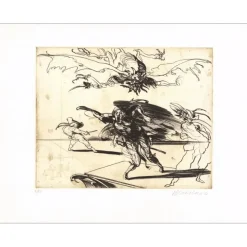 WEISBUCH Claude - Gravure originale "Hommage à Jacques CALLOT" 57x76cm - 1992