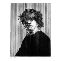 WEISBUCH Claude - Gravure originale "Portrait d'homme" 24x24cm