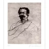 WEISBUCH Claude - Gravure originale "Portrait de Guy de MAUPASSANT" 33x25cm -1979