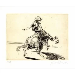 WEISBUCH Claude - Gravure originale " Le Centaure I " 32x45cm