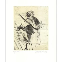 WEISBUCH Claude - Gravure originale "Sonate V" 38x28cm