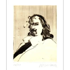 WEISBUCH Claude - Gravure originale "Horace, portrait" 32x25cm - 1995