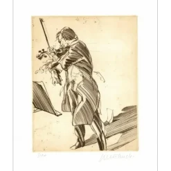 WEISBUCH Claude - Gravure originale " La Partition Déchirée " 57x38cm