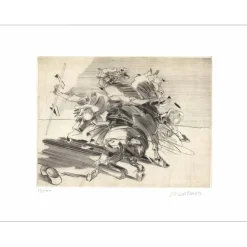 WEISBUCH Claude - Gravure originale "Don Quichotte, le chevalier de la Mancha" 50x66cm