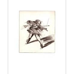 WEISBUCH Claude - Gravure originale "Agitato Furioso" 66x50cm