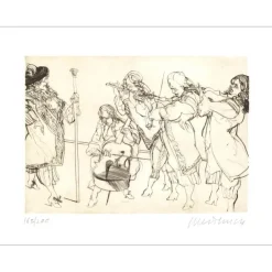 WEISBUCH Claude - Gravure originale "Opéra, Monsieur de Pourceaugnac" 28x38cm