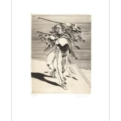 WEISBUCH Claude - Gravure originale "Le Violoniste, Staccato" 66x50cm