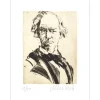 WEISBUCH Claude - Gravure originale "Portrait de Charles Baudelaire" 25x17cm
