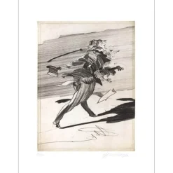 WEISBUCH Claude - Gravure originale "Le Violoniste emporté" 66x50cm