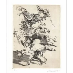 WEISBUCH Claude - Gravure originale "Le Cavalier et la Mort" 66x50cm
