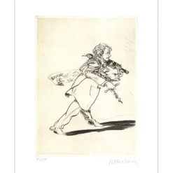 WEISBUCH Claude - Gravure originale "Le sommelier" 41x33cm - 2007