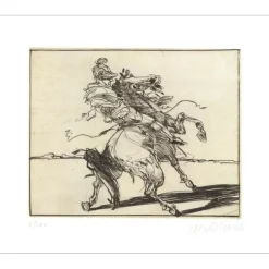 WEISBUCH Claude - Gravure originale "Le dragon" 38x57cm