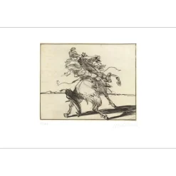 WEISBUCH Claude - Gravure originale "Le dragon" 38x57cm
