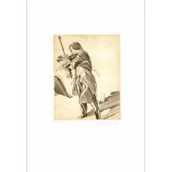 WEISBUCH Claude - Gravure originale " La Partition Déchirée " 57x38cm