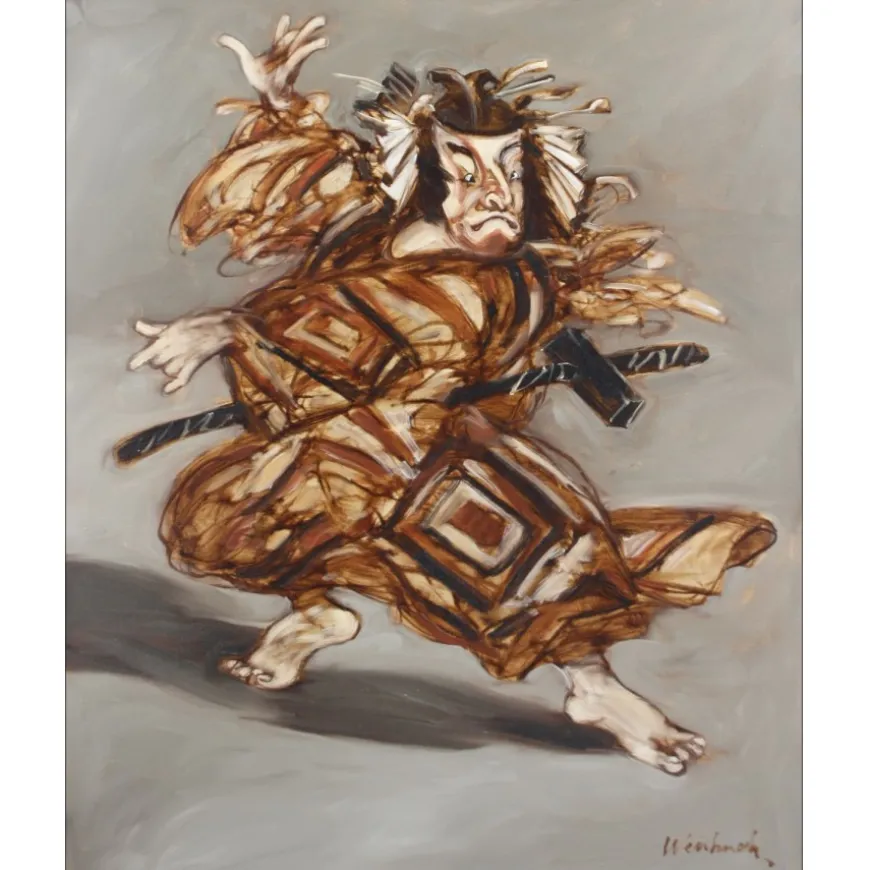 WEISBUCH Claude - Huile sur Toile "Le Danseur de Kabuki" 81x65cm (25F)
