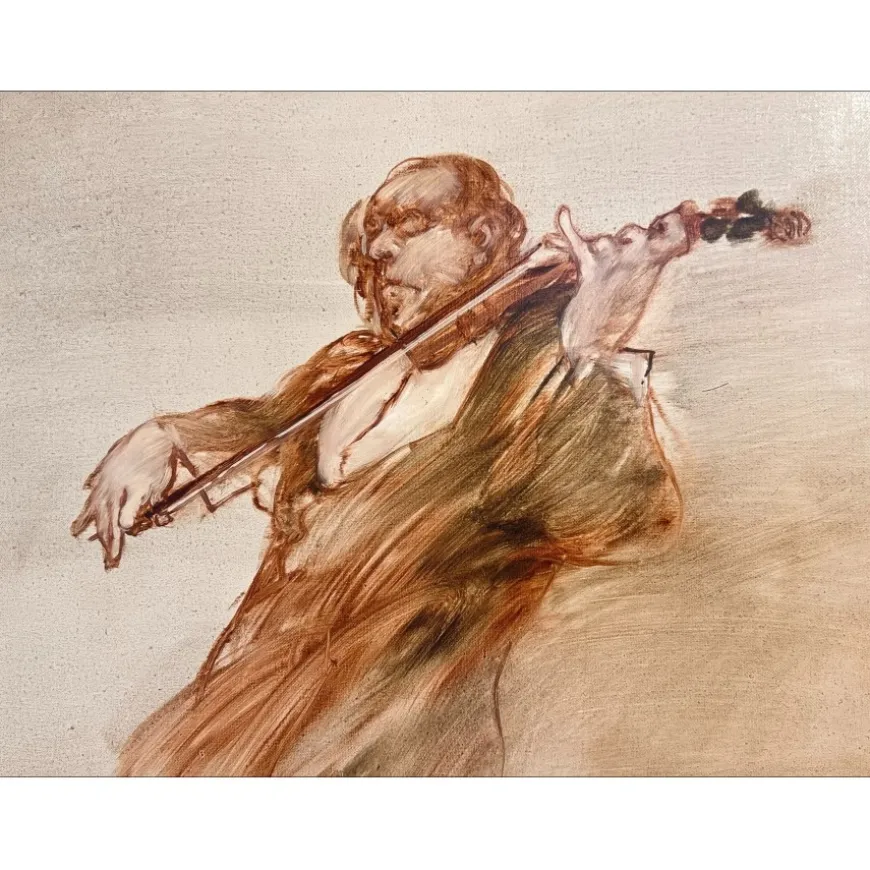 WEISBUCH Claude - Huile sur Toile "Le Violoniste" 46x38cm (8F)