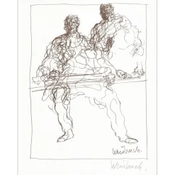 WEISBUCH Claude - Lithographie "Personnages" 32x25cm