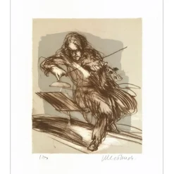 WEISBUCH Claude - Lithographie originale " Le Violoniste " 33x28cm
