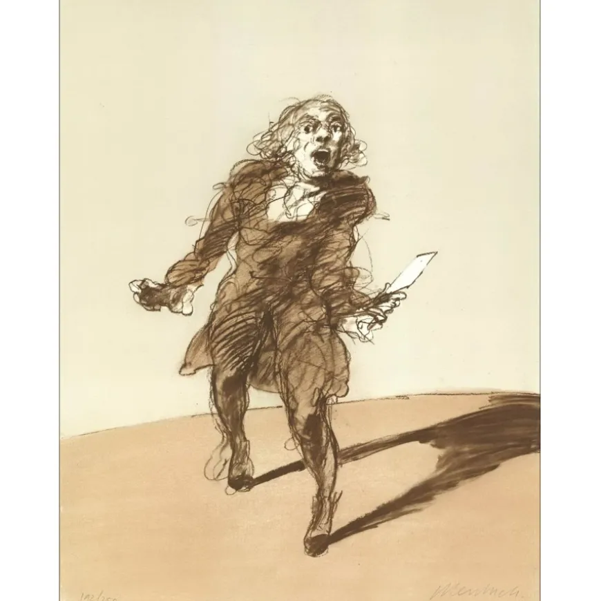 WEISBUCH Claude - Lithographie originale "Mon cœur soupire" 76x56cm
