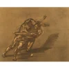 WEISBUCH Claude - Lithographie originale "Les Lutteurs" 49x65cm