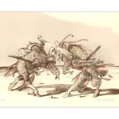 WEISBUCH Claude - Lithographie originale "La rencontre" 56x76cm