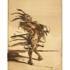 WEISBUCH Claude - Lithographie originale "Le Comédien" 76x56cm