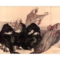 WEISBUCH Claude - Lithographie originale "La leçon" 56x76cm - 1973