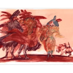 WEISBUCH Claude - Lithographie originale "Bonjour Polichinelle" 56x76cm - 1968