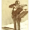 WEISBUCH Claude - Lithographie originale "Le Violoniste" 30x25cm