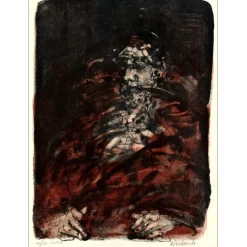 WEISBUCH Claude - Lithographie originale "Personnage" 75x54cm - 1970