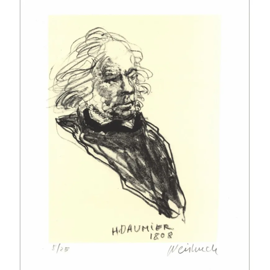 WEISBUCH Claude - Lithographie originale " Honoré Daumier II " 29x24cm