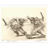 WEISBUCH Claude - Lithographie originale "Comédia Dell'Arte, Taglia-Cantoni et Fracasso" 28x38cm- 2006