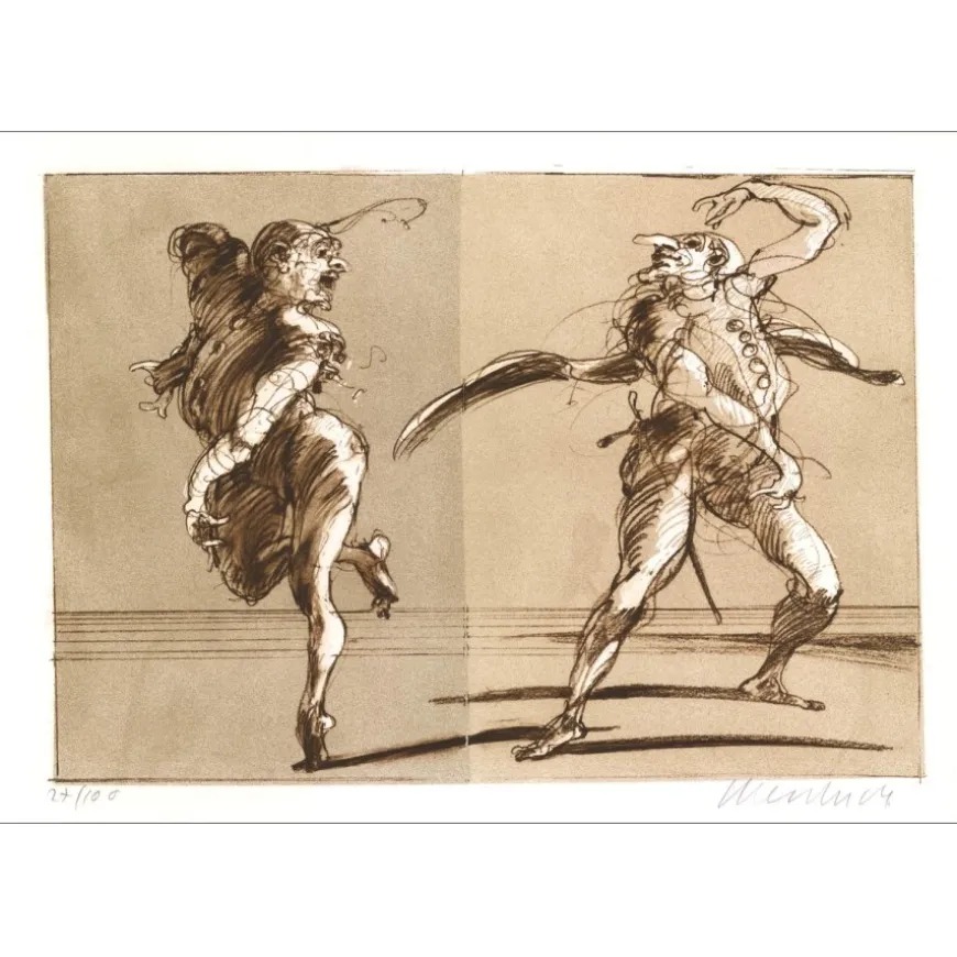 WEISBUCH Claude - Lithographie originale "Jacques Callot, Pantalons " 31x45cm