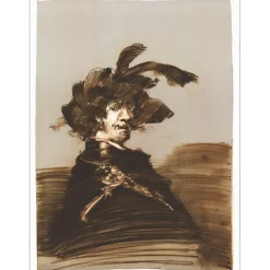 WEISBUCH Claude - Lithographie originale "R en habit de Capitaine" 75x56cm