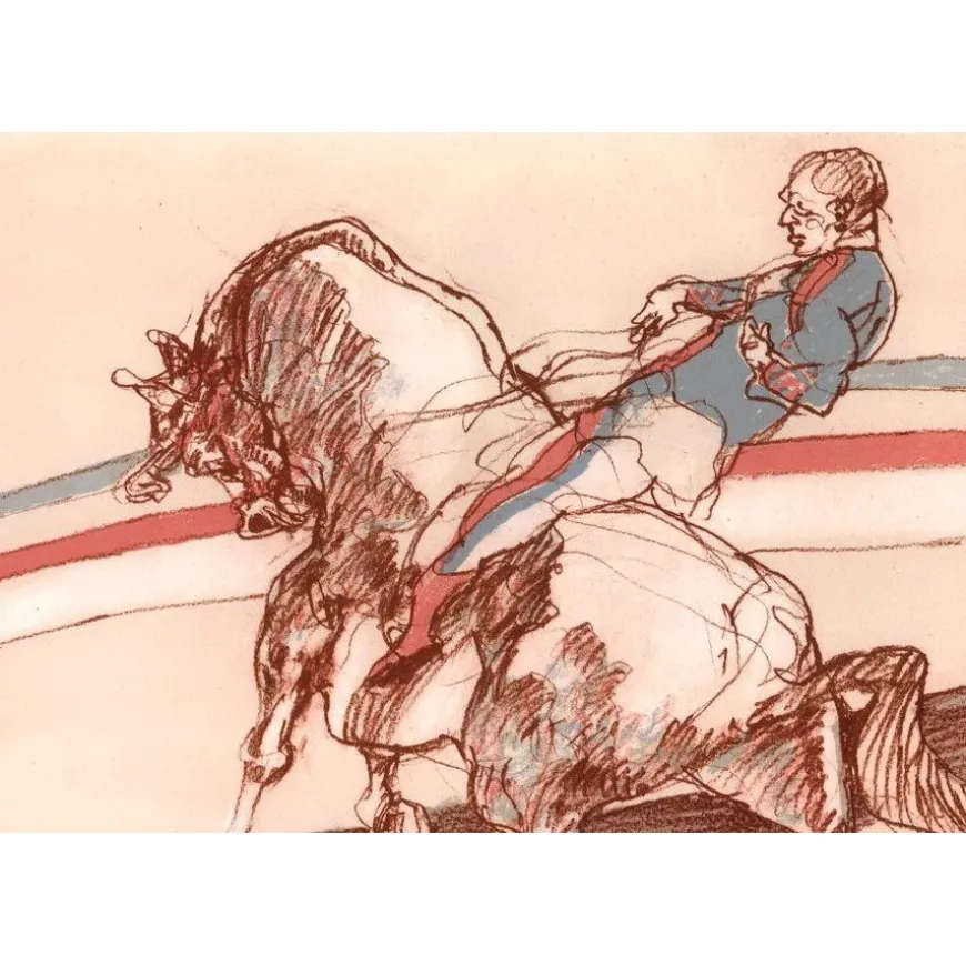 WEISBUCH Claude - Lithographie originale "L’écuyer du cirque" 31x45cm