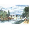 YOLDJOGLOU Georges - Lithographie originale "Au bord de l'eau" 38x55cm
