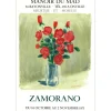 ZAMORANO de BIEDMA Pedro - Lithographie "Bouquet de fleurs, exposition Manoir du Mad" 71x49cm - 1971