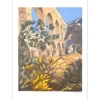 ZAROU - Lithographie originale "Le pont du Gard" 76x56cm